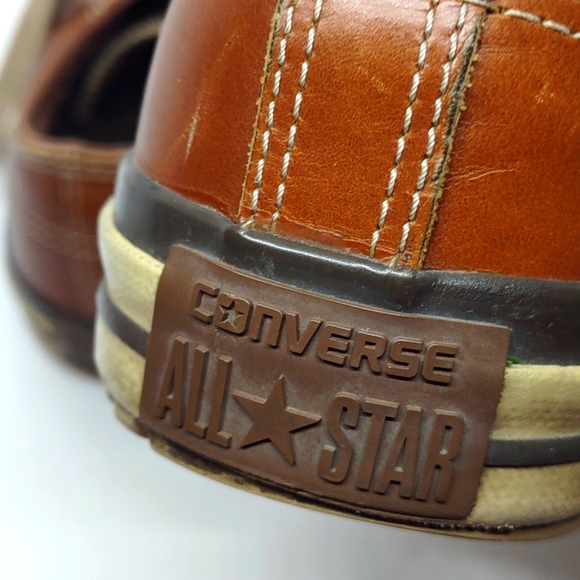 Converse Brown Leather low tops men's size 8 or women's size 10. - Picture 5 of 8
